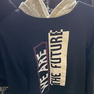 Black and gray hood“WE ARE THE FUTURE” hoodie